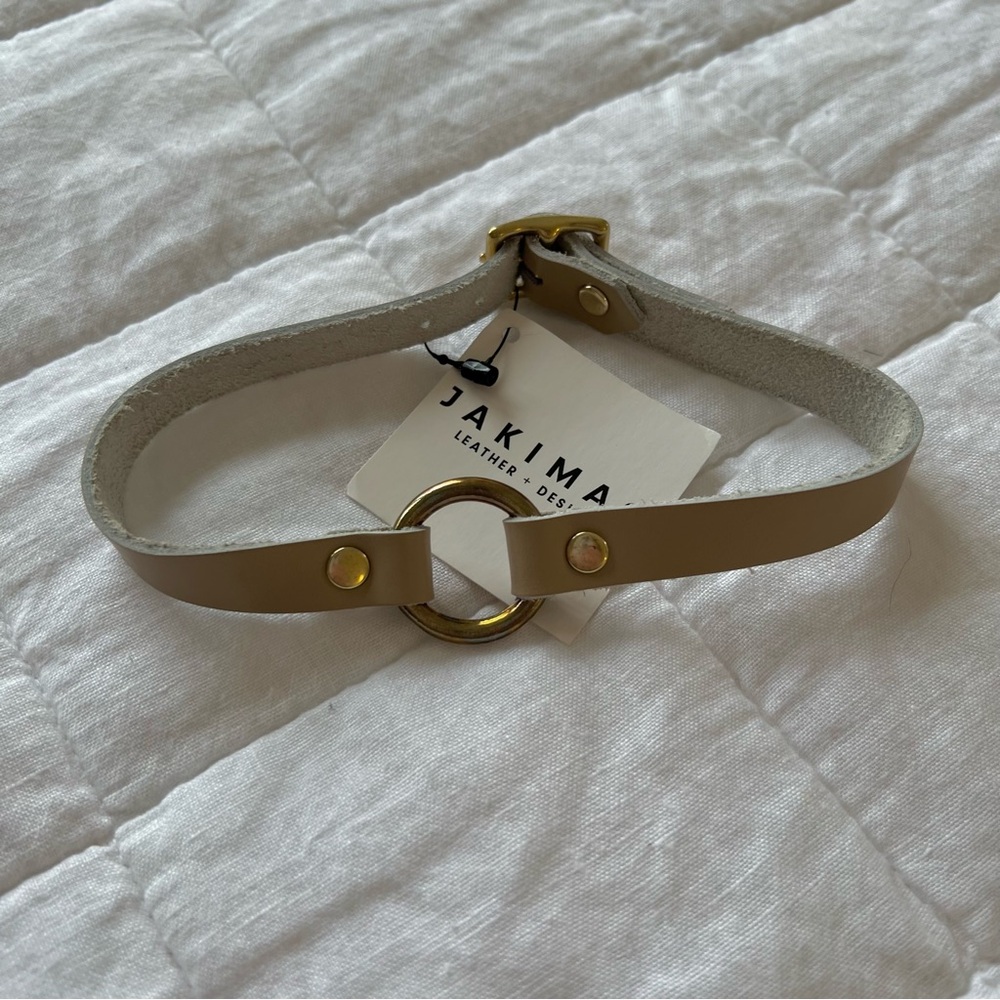 BWNT Handcrafted Leather O-ring Choker